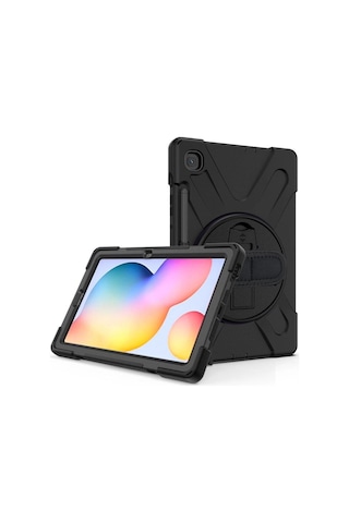 Samsung Galaxy Uyumlu P610 Tab S6 Lite 10.4 Kılıf Amazing Tablet Kapak - Siyah