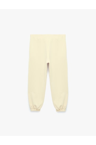Koton Beli Lastikli Cepli Basic Oversize Jogger Eşofman Altı Ekru 7wkb40076tk