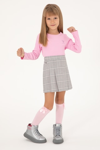 U.S. Polo Assn. Kız Çocuk Pembe Bisiklet Yaka Sweatshirt 50298174-VR041