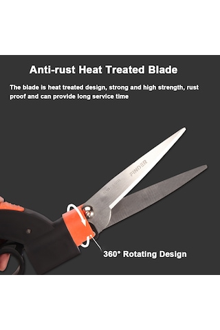 Mufunye Çok İşlevli Bahçe Biçme Makineleri 360 Dönüş Bahçe Çim Kesme Aleti Elde Taşınabilir Yüksek Keskinlik Çim Budama Çit Makası,budama Makası