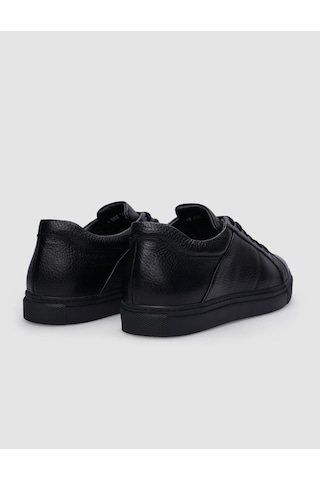 Cabani %100 Hakiki Deri Siyah Bağcıklı Erkek Sneaker Siyah