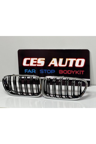 Bmw 5 Serisi F10 Uyumlu Krom Çift Çıta Panjur Böbrek Seti Sıfır 1