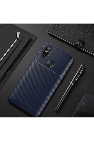 Xiaomi Mi 8 Kılıf Zore Negro Silikon Kapak Lacivert
