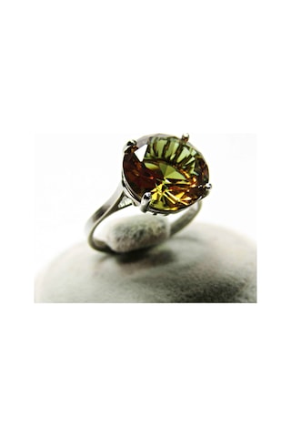 925 Ayar Gümüş Zultanit Yuvarlak Taşlı Kadın Yüzük