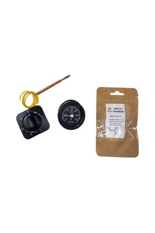Termostat Vetermometre İle Musluk Bezi Çay Kazanı İçin Üçlü Set