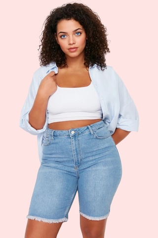 Ersefa Kadın Skinny Denim Şort Pamuk Rahat Günlük Yaz Kombinleri İçin Ha mavi