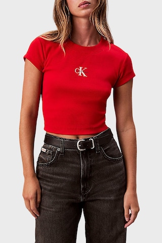 Calvin Klein Bayan T Shirt Lv047ab802 Vmt Kırmızı Kırmızı