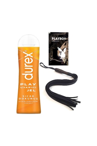 Durex Play Sıcak Dokunuş Bay Bayan Uyarıcılı Jel 100 Ml + Siyah Püsküllü Deri Kirbaç + Hediye