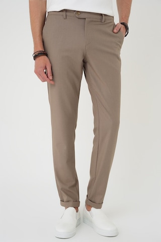 Efor Comfort Fit Beli Lastikli Dokulu Koyu Bej Jogger Pantolon P 1186 K.Bej