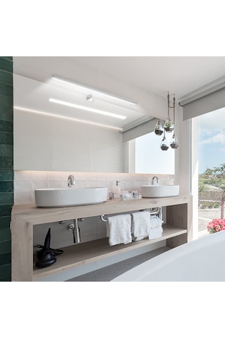 Lemestar Modern Led Aynalı Banyo Aydınlatma Işığı, 6000k Beyaz Işık, 8w, 60cm, Ip44 Suya Dayanıklı, Abs Malzeme. Beyaz