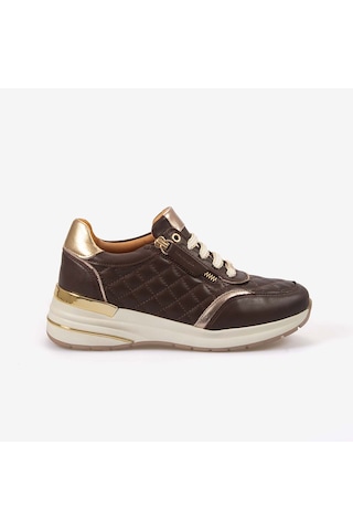 Kemal Tanca Kadın Eva Taban Kapitone Dikiş Bağcıklı Spor & Sneaker Ayakkabı 7100 Kahve