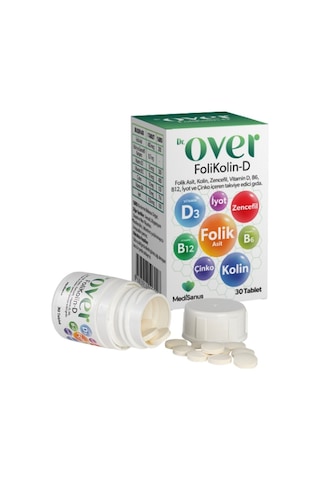 Dr. Over FoliKolin-D Gıda Takviyesi 3 x 30 Tablet