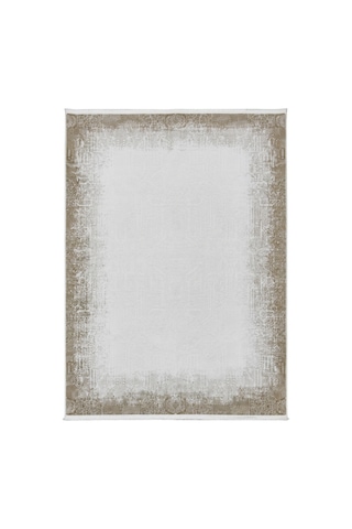 Merinos Vista Krem Renk Sarı Çerçeveli %100 Akrilik Yumuşak Dokulu Salon Oturma Odası Halısı 76337-70