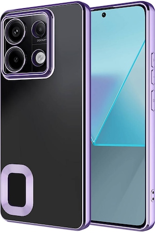 Zore Redmi Note 13 Pro 5g Kılıf Kamera Korumalı Logo Gösteren Msra Omega Kapak - Lila Lila