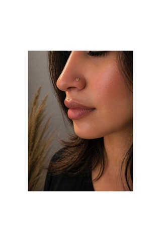 Altın Kalp Figür Hızma Burun Piercing 14 Ayar