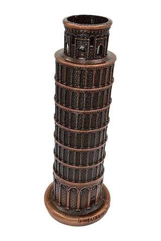 Vintage Metal İtalya Pisa Kulesi Antik Bakır 18 Cm