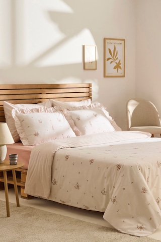 Kaşmir Home Levina %100 Pamuk Çift Kişilik Nevresim Takımı Rose