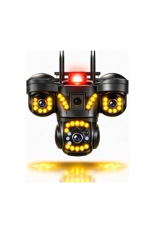 V380 Pro 3 Kamera 10x Zoom 4k Ptz Ip Sesli Sirenli Wifi Akıllı Güvenlik Kamera 3+3+3 Mp