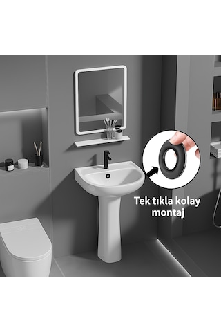 2 Adet Siyah Lavabo Taşma Yüzüğü Evye Taşma Delik Kapağı Plas Siyah
