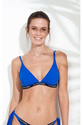 U.S. Polo Assn. Kadın Saks Mavi Geniş Üçgen Bikini Üst 21501