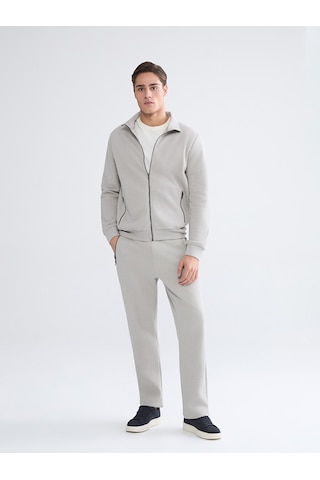 Lcwaıkıkı Classic Gri Dik Yaka Uzun Kollu Erkek Fermuarlı Sweatshirt