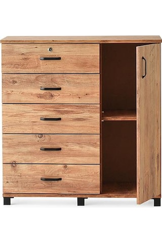 Buket Dolaplı 5 Çekmeceli Şifonyer 94x45x95 Demonte 001