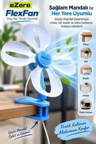 Northcity Ezere Flexfan Klipsli Elektirikli Vantilatör Ev Ofis Mini Fan- 5775