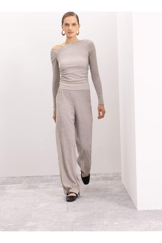 Defacto Wide Leg Bürümcük Pantolon D5141AX24AUGR302 Gri