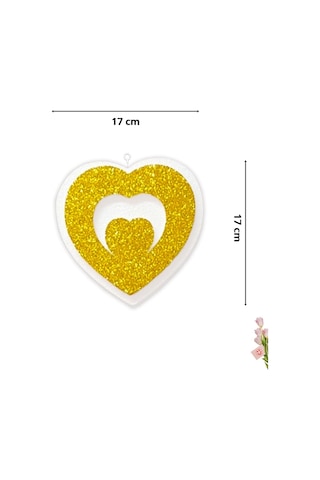 Kalp Sarkıt Strafor Süs, 17 Cm X 4 Adet - Altın