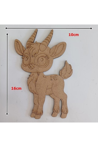 Boyanabilir Ahşap Geyik Figürü 16x10 Cm 10 Adet