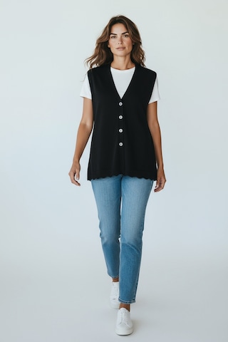 Kadın Önü Düğmeli Cepli Kalın Kışlık Kısa Yelek Mersa5 Siyah