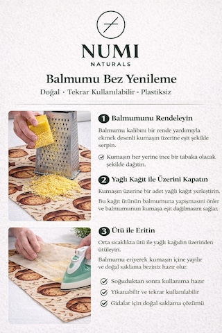 Balmumu Bez Yenileme Kiti Balmumu Blok + Doğal Kumaş Yenileme Seti Natural