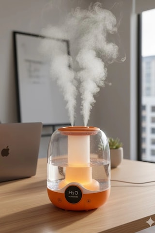 Glr K07 Turuncu Çift Spreyli Ultrasonik Sessiz Hava Nemlendirici Ve Gece Lambası 3l Kapasite