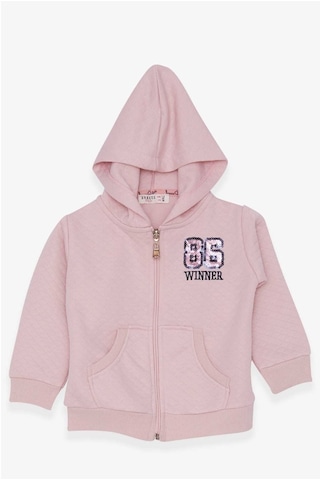 Kız Çocuk Hırka Nakışlı Pullu Pudra (1.5-5 Yaş)