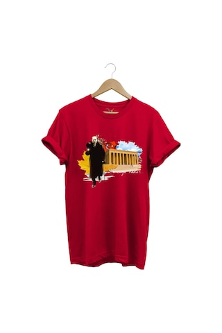 Atatürk Anıtkabir 10 Kasım 29 Ekim 23 Nisan 19 Mayıs Cumhuriyet Sonsuza Kadar Regular Fit T-shirt Kırmızı