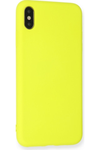 Newface - 481 - Apple iPhone Uyumlu Xs Max Kılıf Nano İçi Kadife Silikon - Csmo-tex - - Sarı