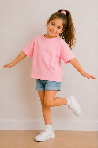 Zuzunga Kız Çocuk Basic Kısa Kollu T-shirt Pembe