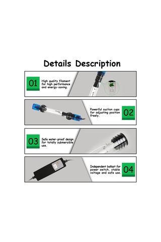 Vkemall 7w Su Altı Uv Işığı Akvaryumde Alg Ve Bakteri Temizliği İçin Otoclavi Sualtı Sterilizasyon Lambası Avrupa Şarj
