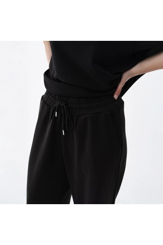 Qua Home Noa Kadın Modal Wide Leg Pantolon Siyah