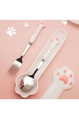 Maiyame Stainless Steel Çanta Seti: Yemek, Salata, Sushi İçin Isı/dirençli, Hijyenik Taşınabilir Kaşık-çatal Pembe