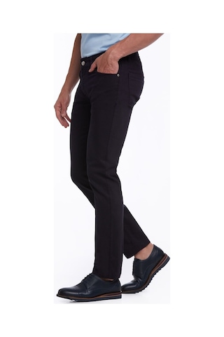 Hatemoğlu Lacivert Regular Fit Yüksek Bel Düz Paça Basic Kot Pan Lacivert
