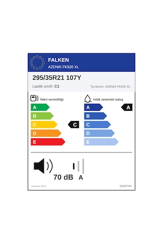 Falken 295/35 R21 107Y XL Azenis Fk520 Yaz Lastiği 2026