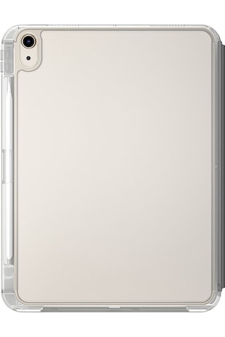 Apple Uyumlu iPad  Air 11 2024 Kılıf Skinarma Kalemlikli Arkası Şeffaf Standlı Magnetik Zeta Kılıf Gri Kapaklı Kılıf