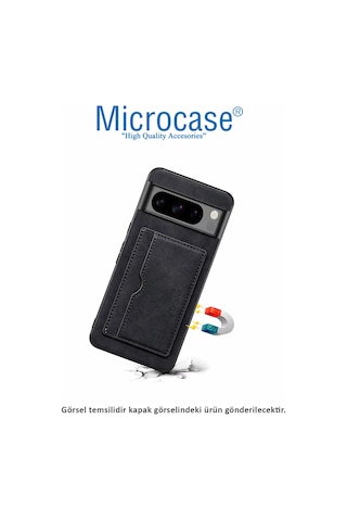 Microcase Google Pixel 10a İle Uyumlu Kartlıklı Standlı Deri Kaplama Kılıf-al5138 Siyah