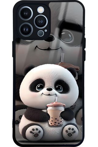 Apple Uyumlu iPhone 13 Pro Max Baby Panda Tasarımlı Glossy Telefon Kılıfı Çok Renkli