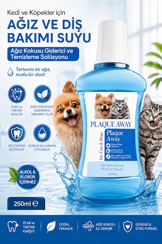 Kedi Ve Köpekler İçin Ağız Ve Diş Bakımı Suyu, Ağız Kokusu Giderici, Temizleme Solüsyonu 250 Ml