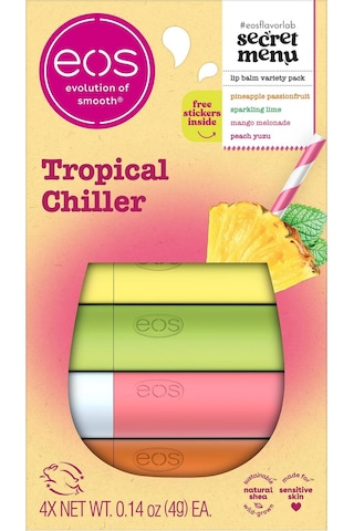 Eos Lip Balm Tropical Chiller Dudak Balsamı Çeşit Paketi 4 Adet