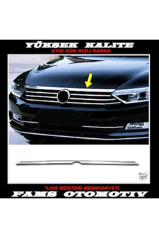 Vw Passat B8 Krom Ön Panjur Üstü Kaput Çıtası 2014-2019 Arası