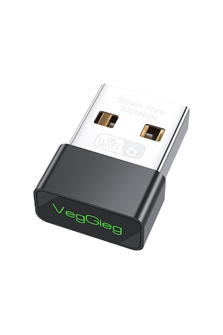 Veggieg 300 Mbps Wifi 6 Çift Bant Kablosuz Alıcı Verici Nano Usb Adaptör