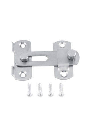 Padalink Pembeçelik Kaydırmalı Kilit - Evcil Hayvanlar İçin Kapı Kilidi, 180 Derece Açılabilen Takoz Vidalılar Dahil